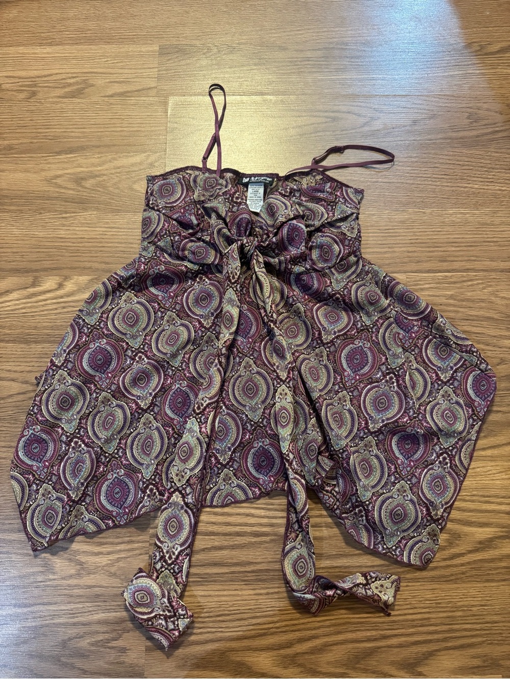 Self Esteem Paisley Tank Top in Plum and Taupe